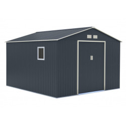 Abri en métal 13m² PLUS anthracite + kit d'ancrage X-METAL