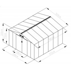 Abri en métal 13m² PLUS anthracite + kit d'ancrage X-METAL