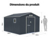 Abri en métal 13m² PLUS anthracite + kit d'ancrage X-METAL
