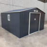 Abris de jardin métal 10,85m² anthracite + kit d'ancrage X-METAL