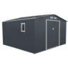 Abris de jardin métal 10,85m² anthracite + kit d'ancrage X-METAL