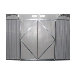 Abris de jardin métal 10,85m² anthracite + kit d'ancrage X-METAL