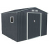Abri de jardin en métal 7,06m² anthracite + kit d'ancrage X-METAL