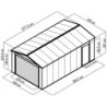 Garage métal anthracite 19,5m² porte enroulable + Ancrage X-METAL