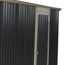 Garage métal anthracite 19,5m² porte enroulable + Ancrage X-METAL
