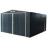 Garage métal anthracite double portes 19,61m² + Ancrage X-METAL