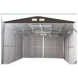 Garage métal anthracite double portes 19,61m² + Ancrage X-METAL