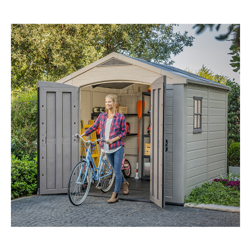Abri de jardin Sydney 6,32m² en résine + Plancher Keter