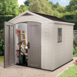 Abri de jardin Sydney 6,32m² en résine + Plancher Keter