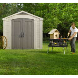 Abri de jardin Sydney 6,32m² en résine + Plancher Keter