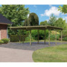 Carport bois autoclave 27,6m² - toit PVC + 1 arc d'entrée Karibu