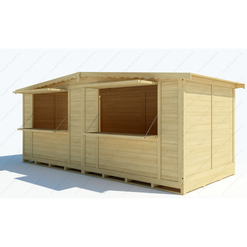 Chalet commerçant pliable 532x237cm en bois massif Gardy Shelter