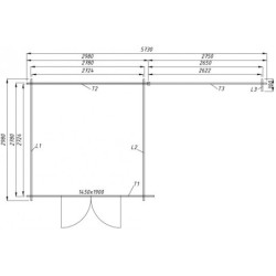 Abri toit plat 9m² + Terrasse couverte latérale 9m² Gardy Shelter