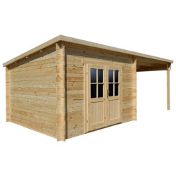 Abri toit plat 9m² + Terrasse couverte latérale 9m² Gardy Shelter