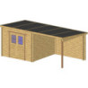 Abri bois toit plat 9m² 40mm + Terrasse couverte 9m² Gardy Shelter