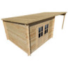 Abri bois toit plat 9m² 40mm + Terrasse couverte 9m² Gardy Shelter