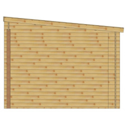 Abri toit plat 9m² PLUS + terrasse 9m² traité marron Gardy Shelter