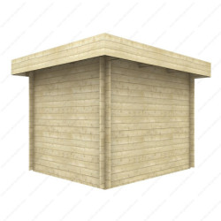 Abri en bois brut à toit plat 7,5m² - Madriers 28mm Gardy Shelter