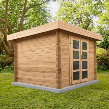Abri jardin bois massif 9m² Bois traité marron 28mm Gardy Shelter