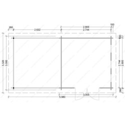 Abri en bois massif 9m² toit plat + terrasse 7m² Gardy Shelter