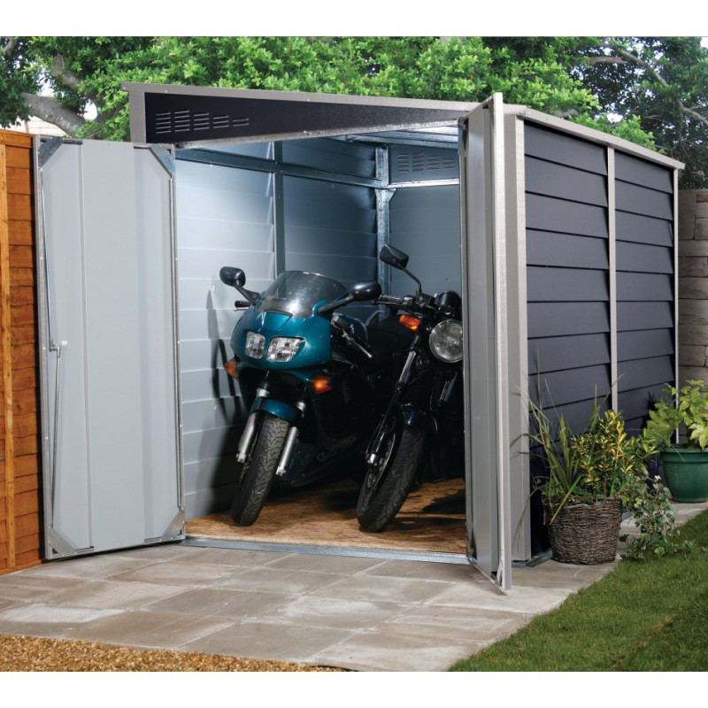 Garage à motos en métal anthracite 5,3m² Titan 960 - TRIMETALS