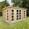 Abri en bois avec cloison de 15m² - madriers 28mm Gardy Shelter