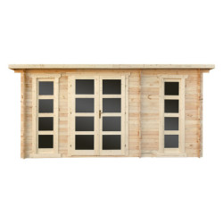 Abri en bois avec cloison de 15m² - madriers 28mm Gardy Shelter