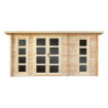 Abri en bois avec cloison de 15m² - madriers 28mm Gardy Shelter