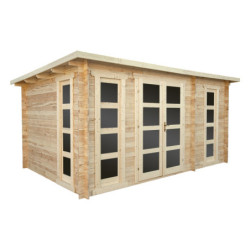 Abri en bois avec cloison de 15m² - madriers 28mm Gardy Shelter