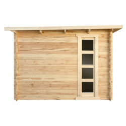 Abri en bois avec cloison de 15m² - madriers 28mm Gardy Shelter
