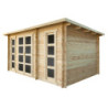 Abri en bois avec cloison de 15m² - madriers 28mm Gardy Shelter