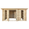 Abri en bois avec cloison de 15m² - madriers 28mm Gardy Shelter