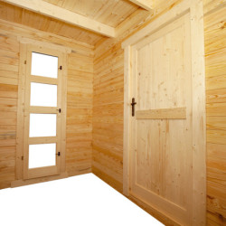 Abri en bois avec cloison de 15m² - madriers 28mm Gardy Shelter