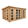 Abri 15m² en bois massif 28mm Traité - avec cloison Gardy Shelter