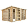 Abri 15m² en bois massif 28mm Traité - avec cloison Gardy Shelter