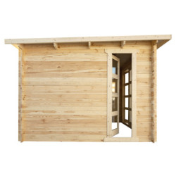 Abri 15m² en bois massif 28mm Traité - avec cloison Gardy Shelter