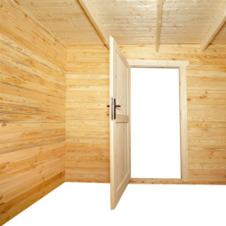 Abri 15m² en bois massif 28mm Traité - avec cloison Gardy Shelter