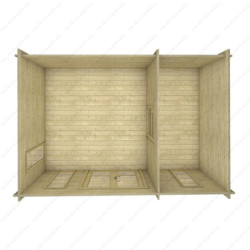 Chalet en bois massif 40mm 15m² cloisonné + lumineux Gardy Shelter