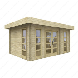 Chalet en bois massif 40mm 15m² cloisonné + lumineux Gardy Shelter