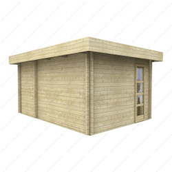 Chalet en bois massif 40mm 15m² cloisonné + lumineux Gardy Shelter