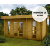 Chalet avec cloison en bois 15m² traité marron 40mm Gardy Shelter