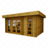 Chalet avec cloison en bois 15m² traité marron 40mm Gardy Shelter