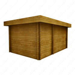 Chalet avec cloison en bois 15m² traité marron 40mm Gardy Shelter