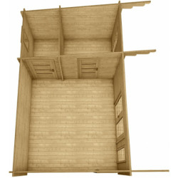 Chalet de jardin en bois 19,25m² cloisonné 40mm Gardy Shelter