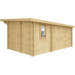 Chalet de jardin en bois 19,25m² cloisonné 40mm Gardy Shelter