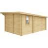 Chalet de jardin en bois 19,25m² cloisonné 40mm Gardy Shelter