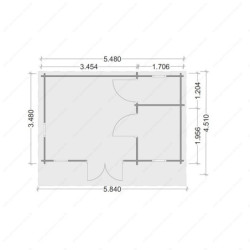 Chalet de jardin en bois 19,25m² cloisonné 40mm Gardy Shelter