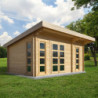 Abri bois massif 19,25m² avec cloison traité 40mm Gardy Shelter