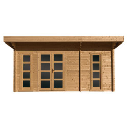 Abri bois massif 19,25m² avec cloison traité 40mm Gardy Shelter