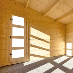 Abri bois massif 19,25m² avec cloison traité 40mm Gardy Shelter